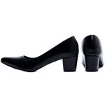 Sapato Scarpin Salto Bloco Grosso Baixo Preto