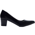 Sapato Scarpin Salto Bloco Grosso Baixo Preto