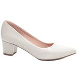 Sapato Scarpin Salto Bloco Grosso Baixo Off White