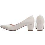 Sapato Scarpin Salto Bloco Grosso Baixo Off White