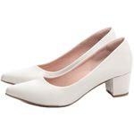 Sapato Scarpin Salto Bloco Grosso Baixo Off White