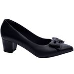 Sapato Scarpin Salto Bloco Grosso Baixo - 7050-01D_AR Preto