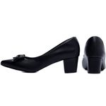 Sapato Scarpin Salto Bloco Grosso Baixo - 7050-01D_AR Preto