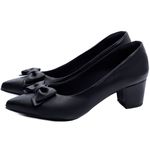 Sapato Scarpin Salto Bloco Grosso Baixo - 7050-01D_AR Preto