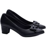 Sapato Scarpin Salto Bloco Grosso Baixo - 7050-01D_AR Preto