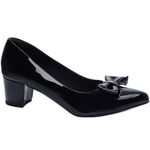 Sapato Scarpin Salto Bloco Grosso Baixo Preto