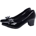 Sapato Scarpin Salto Bloco Grosso Baixo Preto