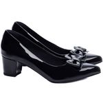 Sapato Scarpin Salto Bloco Grosso Baixo Preto