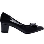 Sapato Scarpin Salto Bloco Grosso Baixo Preto