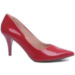 Sapato Scarpin Salto Fino Médio Vermelho