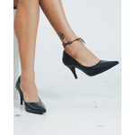Sapato Scarpin Salto Fino Médio Preto