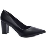 Sapato Scarpin Salto Bloco Grosso Preto