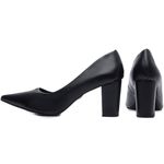 Sapato Scarpin Salto Bloco Grosso Preto
