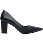 Sapato Scarpin Salto Bloco Grosso Preto
