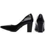 Sapato Scarpin Salto Bloco Grosso Preto