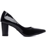 Sapato Scarpin Salto Bloco Grosso Preto