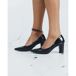 Sapato Scarpin Salto Bloco Grosso Preto
