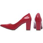 Sapato Scarpin Salto Bloco Grosso Vermelho
