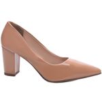 Sapato Scarpin Salto Bloco Grosso Caramelo