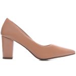 Sapato Scarpin Salto Bloco Grosso Caramelo