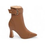 Bota Bico Fino Cano Médio Caramelo