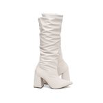 Bota Franzida Feminina Cano Longo Off White