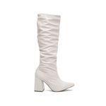 Bota Franzida Feminina Cano Longo Off White