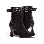 Bota Bico Fino Cano Médio Preto