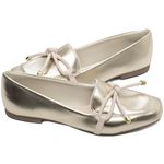 Mocassim Feminino Rasteiro Ouro Light