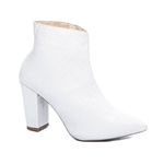 Bota Bico Fino Feminina Napa Croco Branco