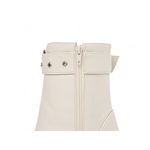 Bota Bico Fino Cano Médio Off White