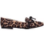 Mocassim Feminino Rasteiro Estampa Onça