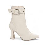 Bota Bico Fino Cano Médio Off White