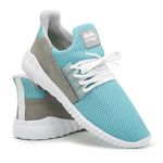 Tênis Caminhada Feminino Confortável Azul Celeste 15002