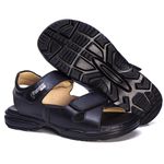 Sandália Masculina Conforto Couro Preto