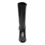 Bota Montaria Feminina Cano Longo Couro Comfort Preto