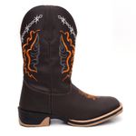 Bota Masculina Country Bordada Johnny Cash Solado Ecco Borracha 
