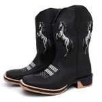Bota Masculina Country Bordada Johnny Cash Solado Ecco Borracha 