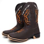 Bota Masculina Country Bordada Johnny Cash Solado Ecco Borracha 