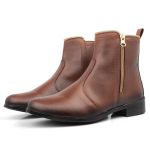 Bota Feminina Slod Cano Medio Com Ziper Lateral Solado Borracha