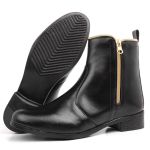 Bota Feminina Slod Cano Medio Com Ziper Lateral Solado Borracha