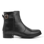 Bota Feminina Pank low Sintetico Cano Curto Com Fivela Lateral 
