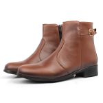 Bota Feminina Pank low Sintetico Cano Curto Com Fivela Lateral 