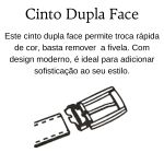 Cinto Infantil Couro Sintético Dupla Face Café- Preto Fivela Removível 80 cm