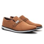 Sapato Masculino Camurça Suave Fivela Ajustável Forro Respirável Solado PVC