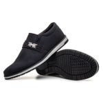 Sapato Masculino Camurça Suave Fivela Ajustável Forro Respirável Solado PVC