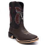Bota Masculina Country Bordada Johnny Cash Solado Ecco Borracha 