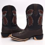 Bota Masculina Country Bordada Johnny Cash Solado Ecco Borracha 