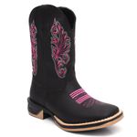 Bota Feminina Country Bordada Natasha Solado Ecco Borracha 