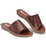Sandalia Feminina Couro Flip Cleopatra Solado Espuma P.U 